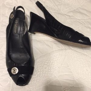 Wedge NIGEL Black Moc Croc Leather Brighton 9.5M